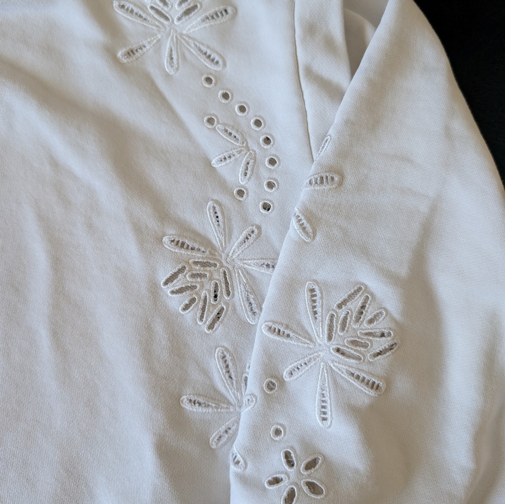 Scotch & Soda Eyelet Embroider Knit Crop Sweatshirt XS Feminine Coquette Floral - Picture 3 of 14
